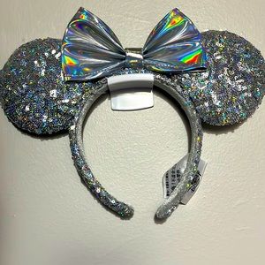 Disney sparkly silver Mickey ears!